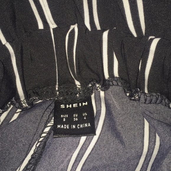 Black and White Striped Shein Paper Bag Shorts - Picture 5 of 5